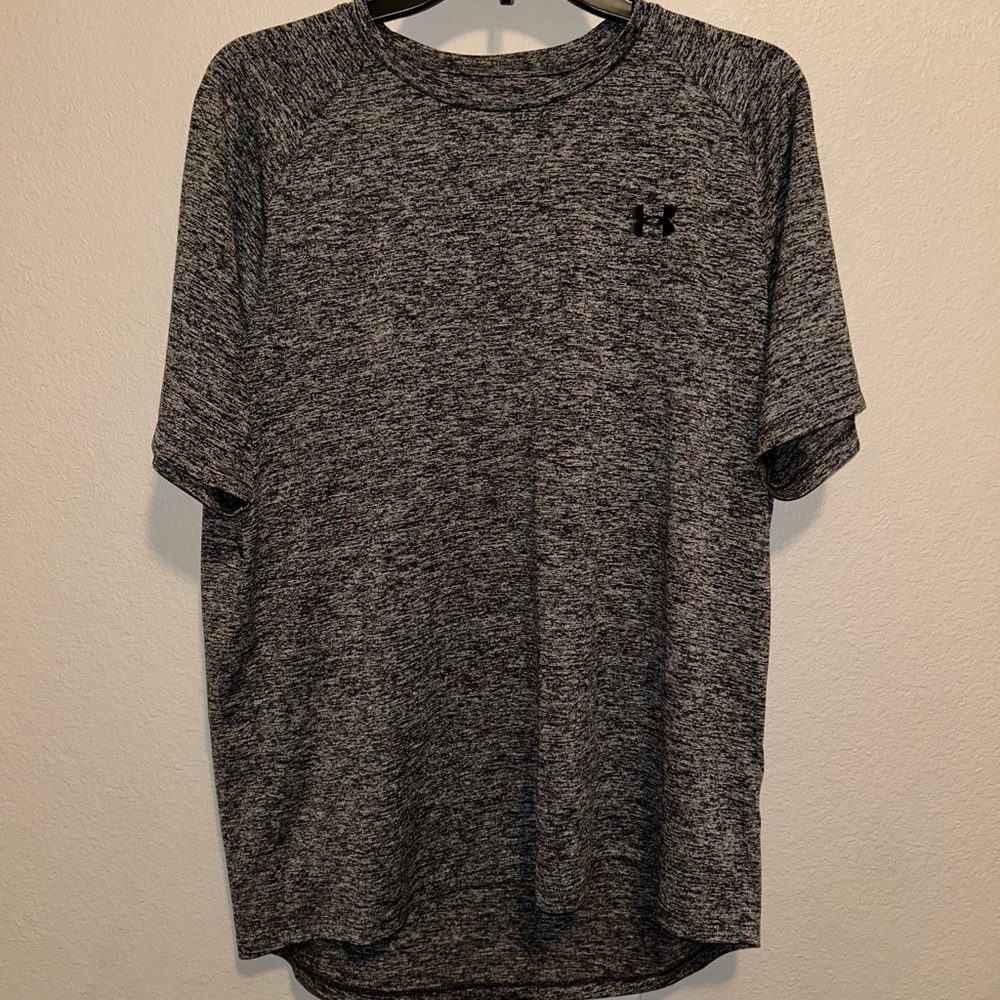Under Armour Men's Heathered Black and Gray Tech Tee